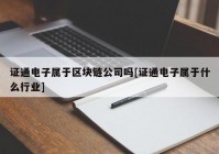 证通电子属于区块链公司吗[证通电子属于什么行业]