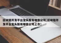 区块链开发平台龙头股有哪些公司[区块链开发平台龙头股有哪些公司上市]